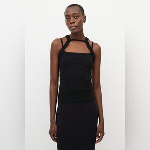 Dion Lee Black Stretch Cotton Double Strap Detachable Holster Tank Top NWT US 6